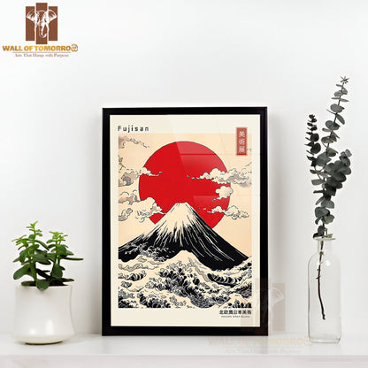 Fujisan Japandi Elegance Art High Quality Glass Frame Wall Décor