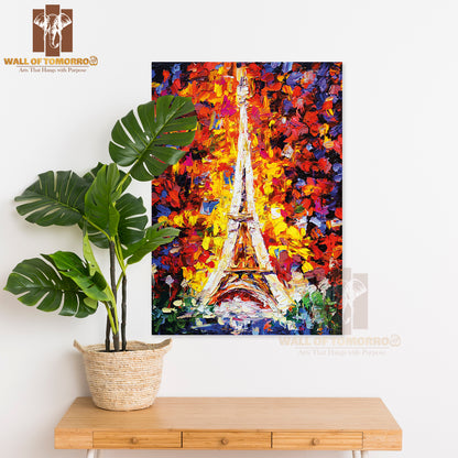 Oil Painting Tower Eiffel, Paris High Quality Unframed Poster Print & Waterproof Poster Print Wall Décor