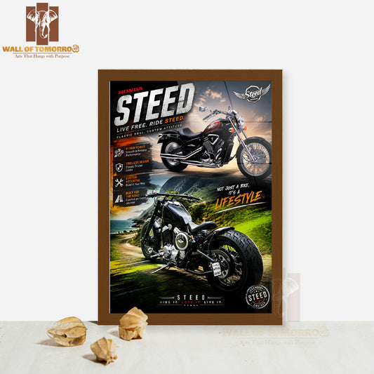 Honda Steed Bike High Quality Glass Frame Wall Décors in Sri Lanka