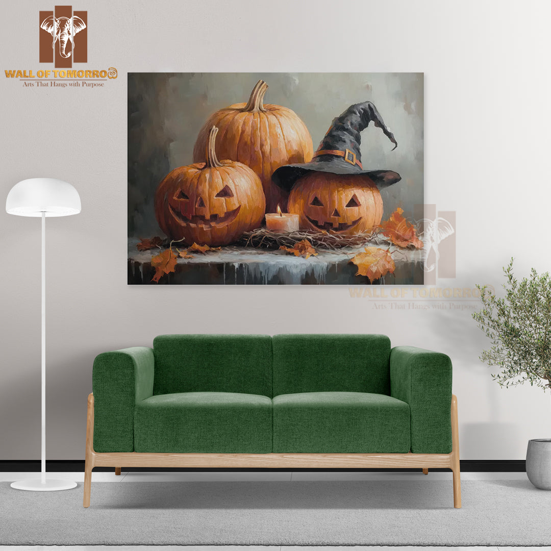 Halloween Pumpkins Painting High Quality Unframed Poster Print & Waterproof Poster Print Wall Décor