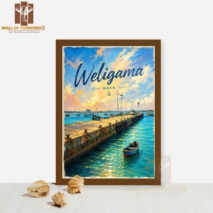 Weligama Dock Sri Lanka Travel High Quality Glass Frame Wall Décor