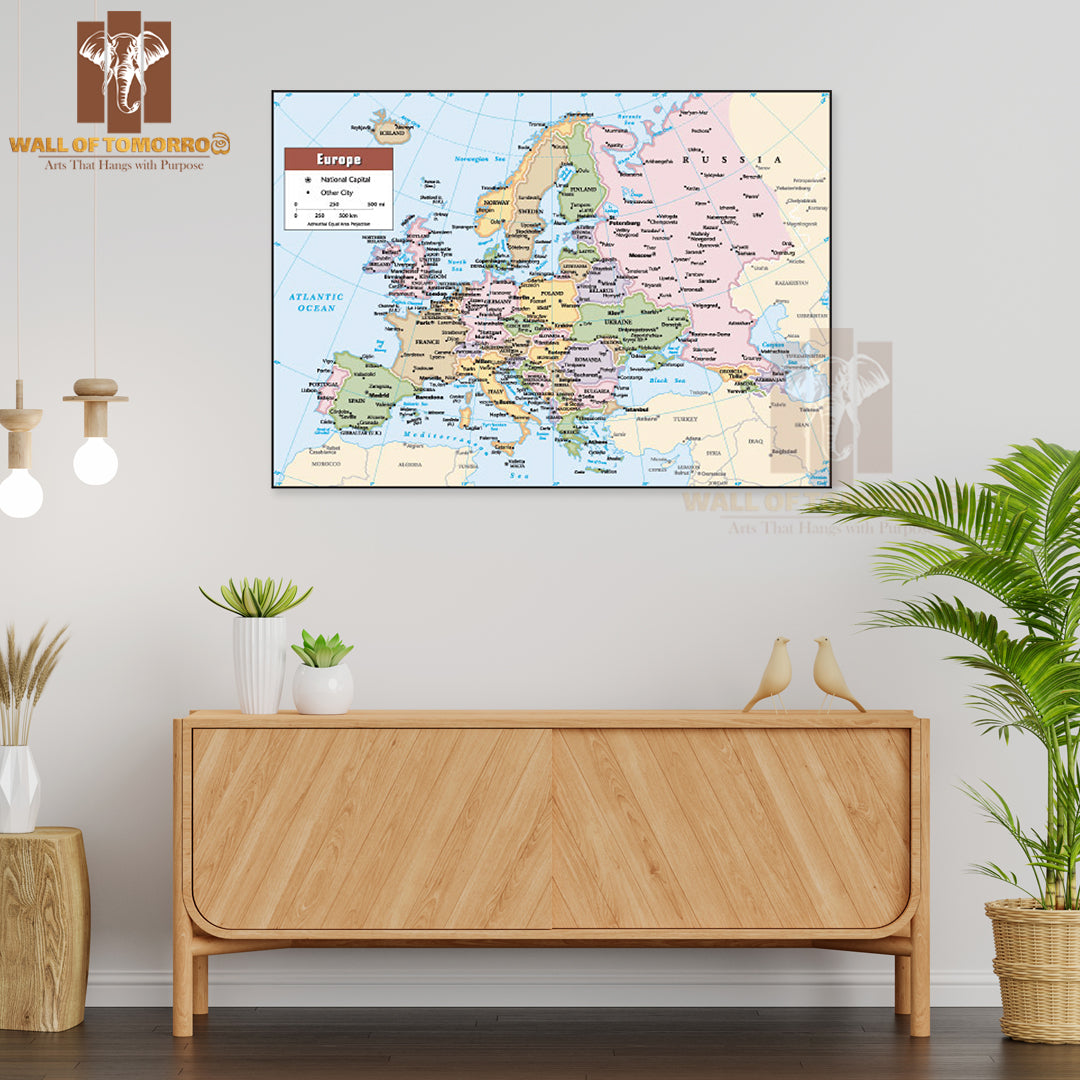 2012 Europe Political Continent Map Educational High Quality Unframed Poster Print & Waterproof Poster Print Wall Décor