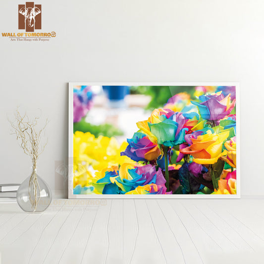 Colorful Red, Blue, Yellow Flowers High Quality Unframed Poster Print & Waterproof Poster Print Wall Décor