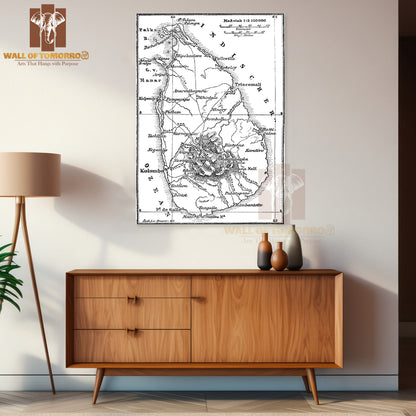 Ceylon Map 1890 High Quality Unframed Poster Print & Waterproof Poster Print Wall Décor in Sri Lanka