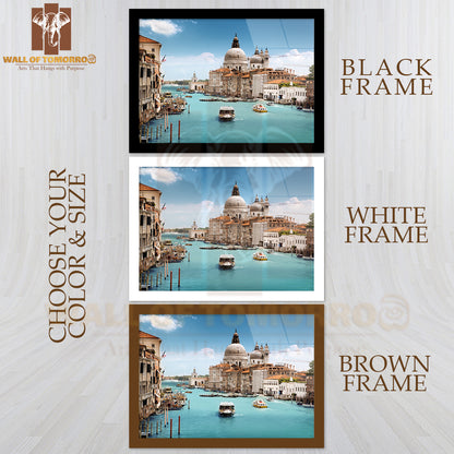 Grand Canal and Basilica Santa Maria Della Salute, Venice, Italy High Quality Unframed Poster Print & Waterproof Poster Print Wall Décor