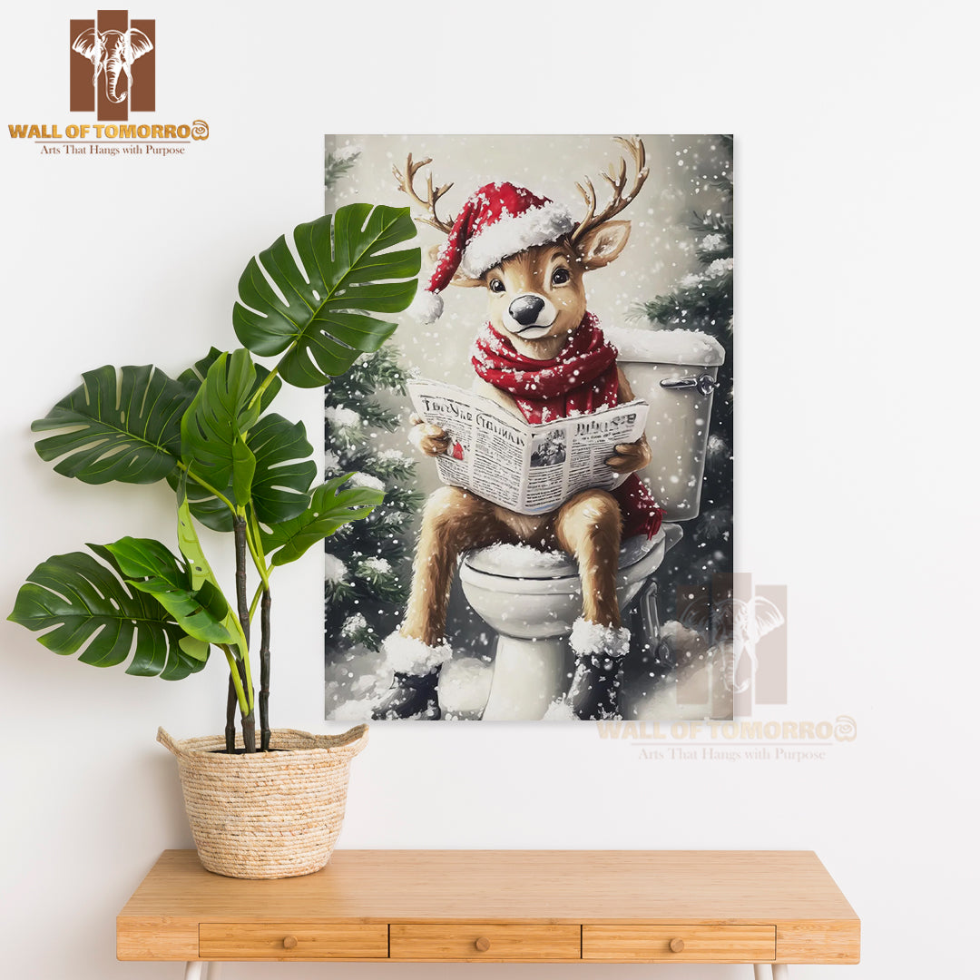Reindeer on the Toilet High Quality Unframed Poster Print & Waterproof Poster Print Wall Décor