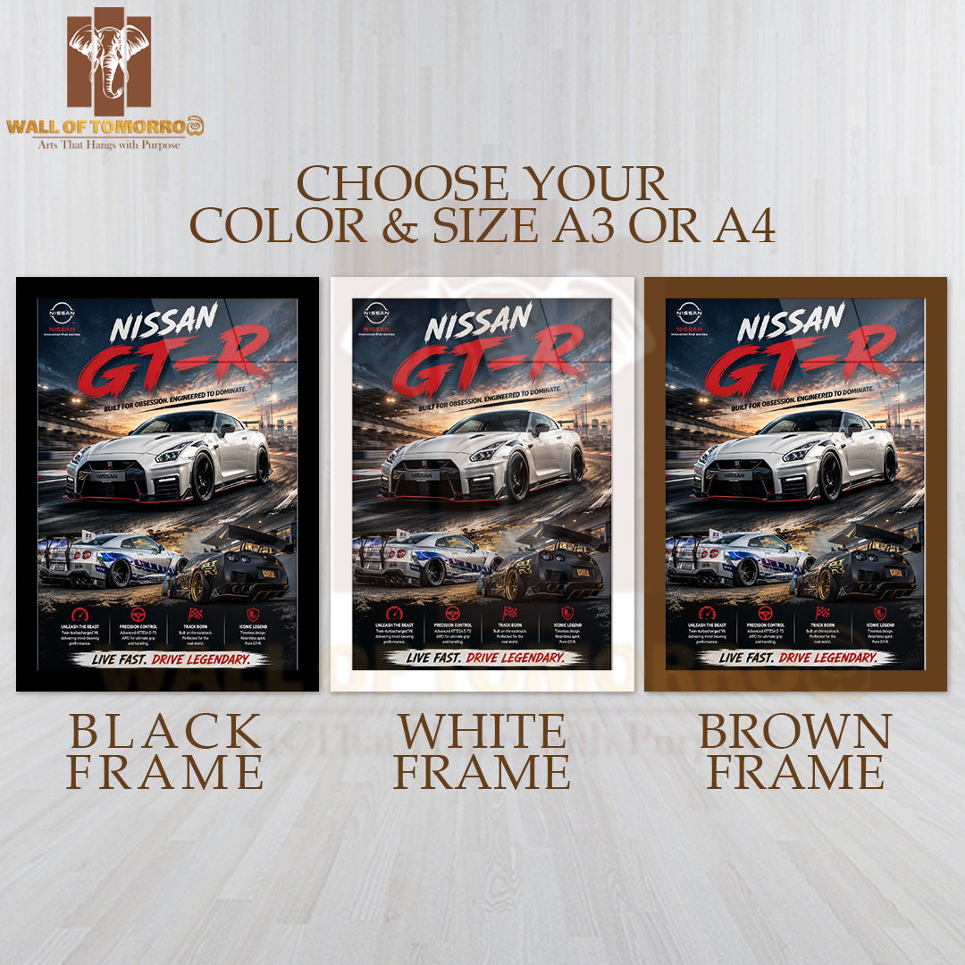 Nissan GT-R High Quality Glass Frame Wall Décors in Sri Lanka