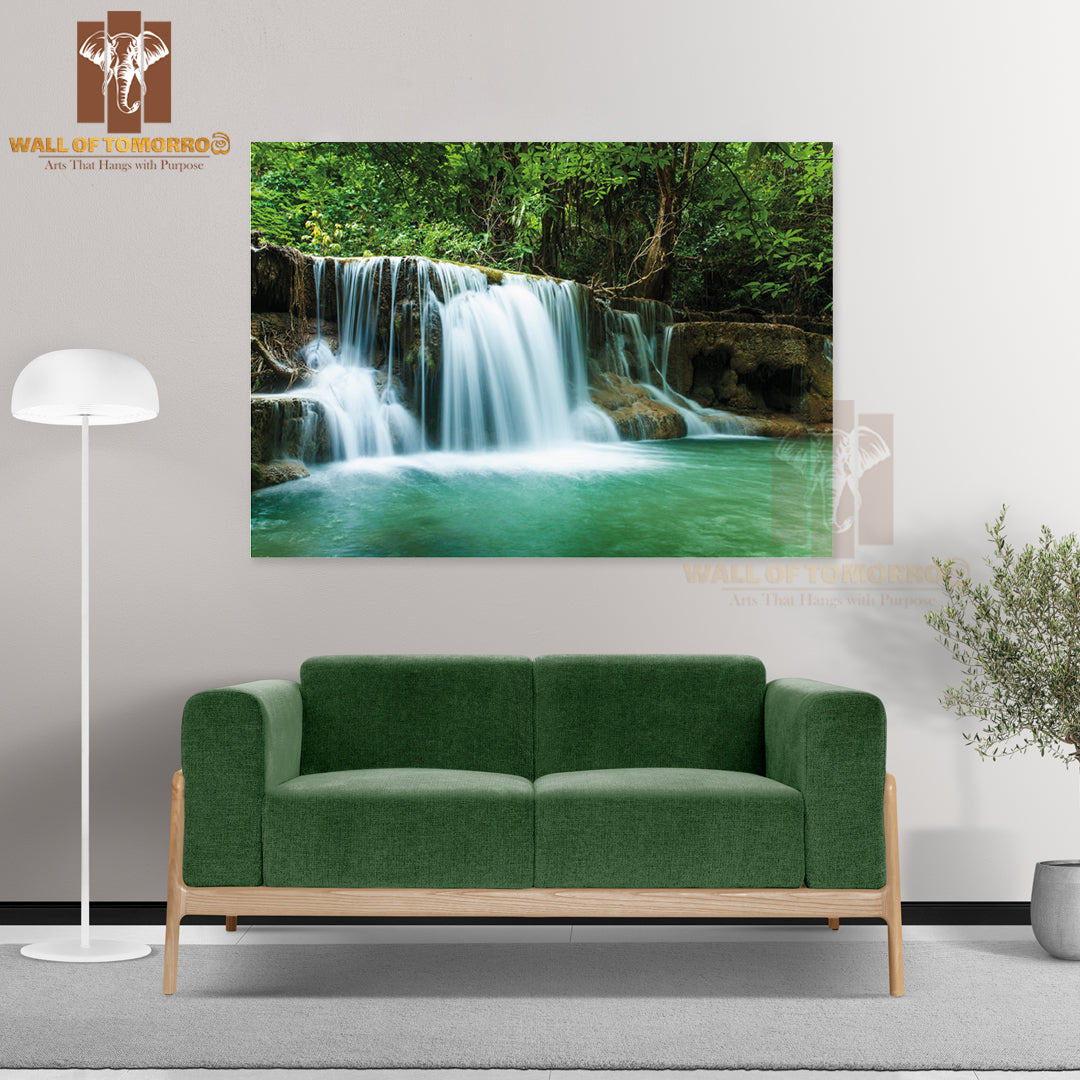 Waterfall In Thai National Park in The Deep Forest On Mountain High Quality Unframed Poster Print & Waterproof Poster Print Wall Décor