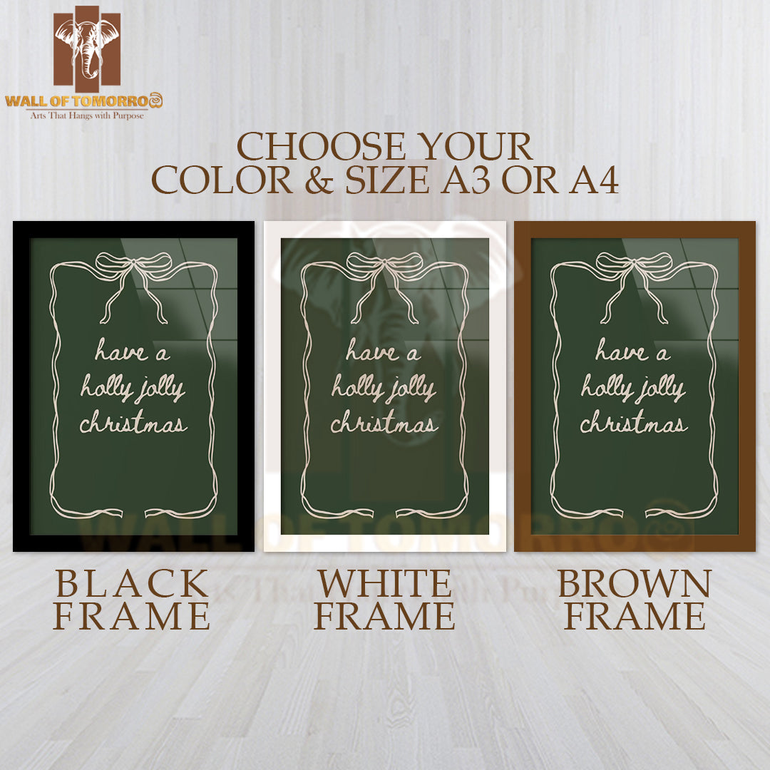 Have A Holly Jolly Christmas Quote High Quality Glass Frame Wall Décor