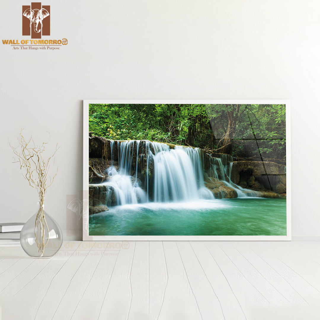 Waterfall In Thai National Park in The Deep Forest On Mountain High Quality Unframed Poster Print & Waterproof Poster Print Wall Décor