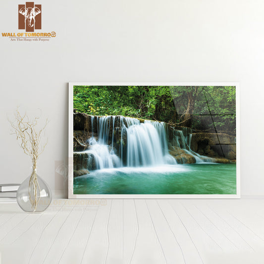 Waterfall In Thai National Park in The Deep Forest On Mountain High Quality Unframed Poster Print & Waterproof Poster Print Wall Décor