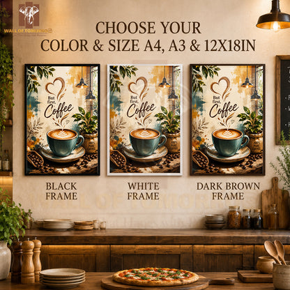 But first coffee Kitchen & Restaurant High Quality Glass Frame Wall Décors in Sri Lanka