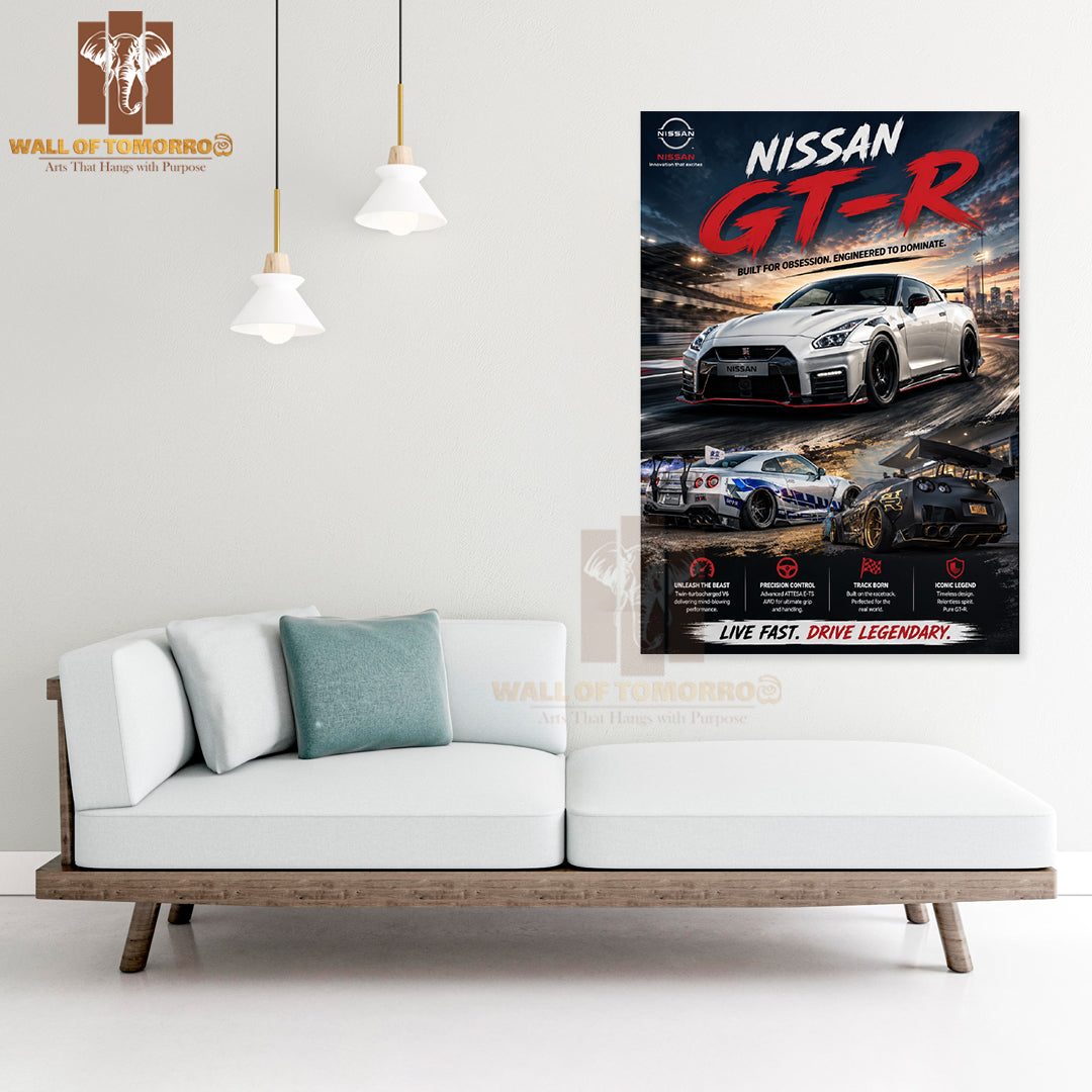 Nissan GT-R Vehicle High Quality Unframed Poster Print & Waterproof Poster Print Wall Décor in Sri Lanka