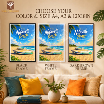 Nilaveli Beach, Trincomalee Sri Lanka Travel High Quality Glass Frame Wall Décor