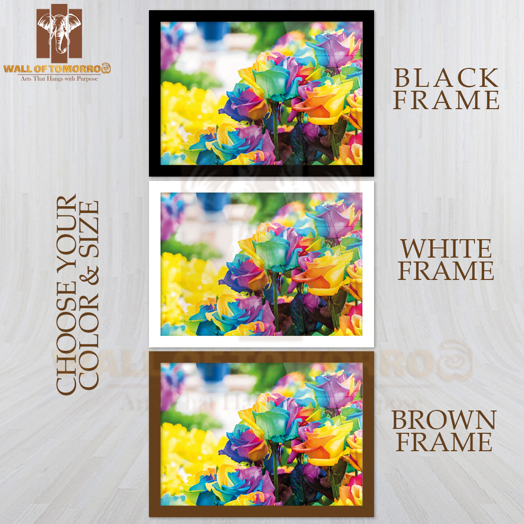 Colorful Red, Blue, Yellow Flowers High Quality Unframed Poster Print & Waterproof Poster Print Wall Décor