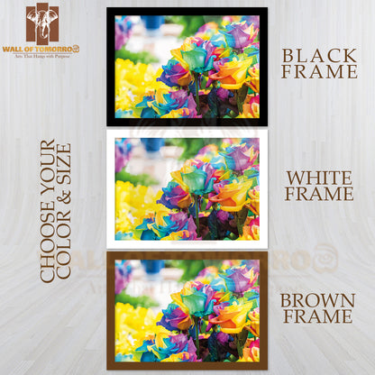Colorful Red, Blue, Yellow Flowers High Quality Unframed Poster Print & Waterproof Poster Print Wall Décor