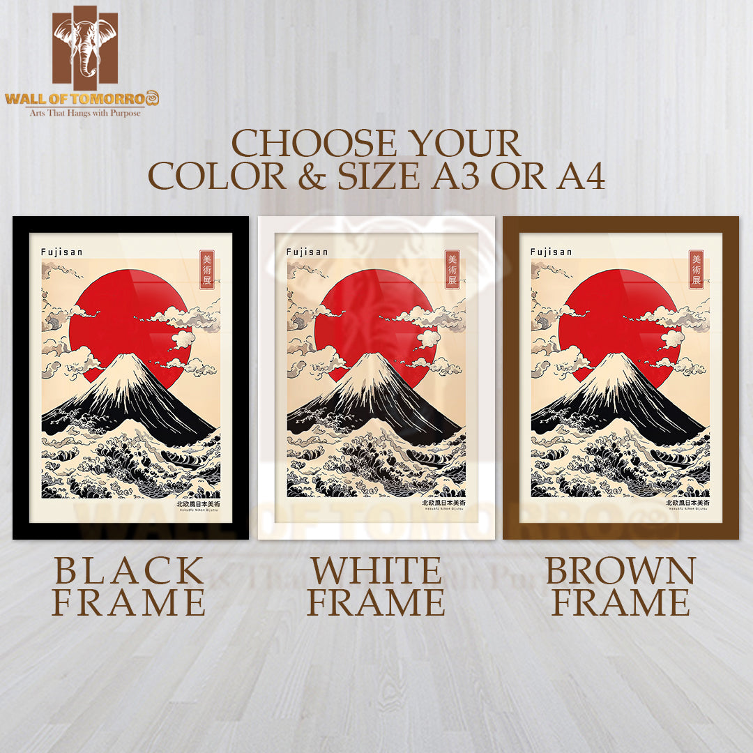 Fujisan Japandi Elegance Art High Quality Glass Frame Wall Décor