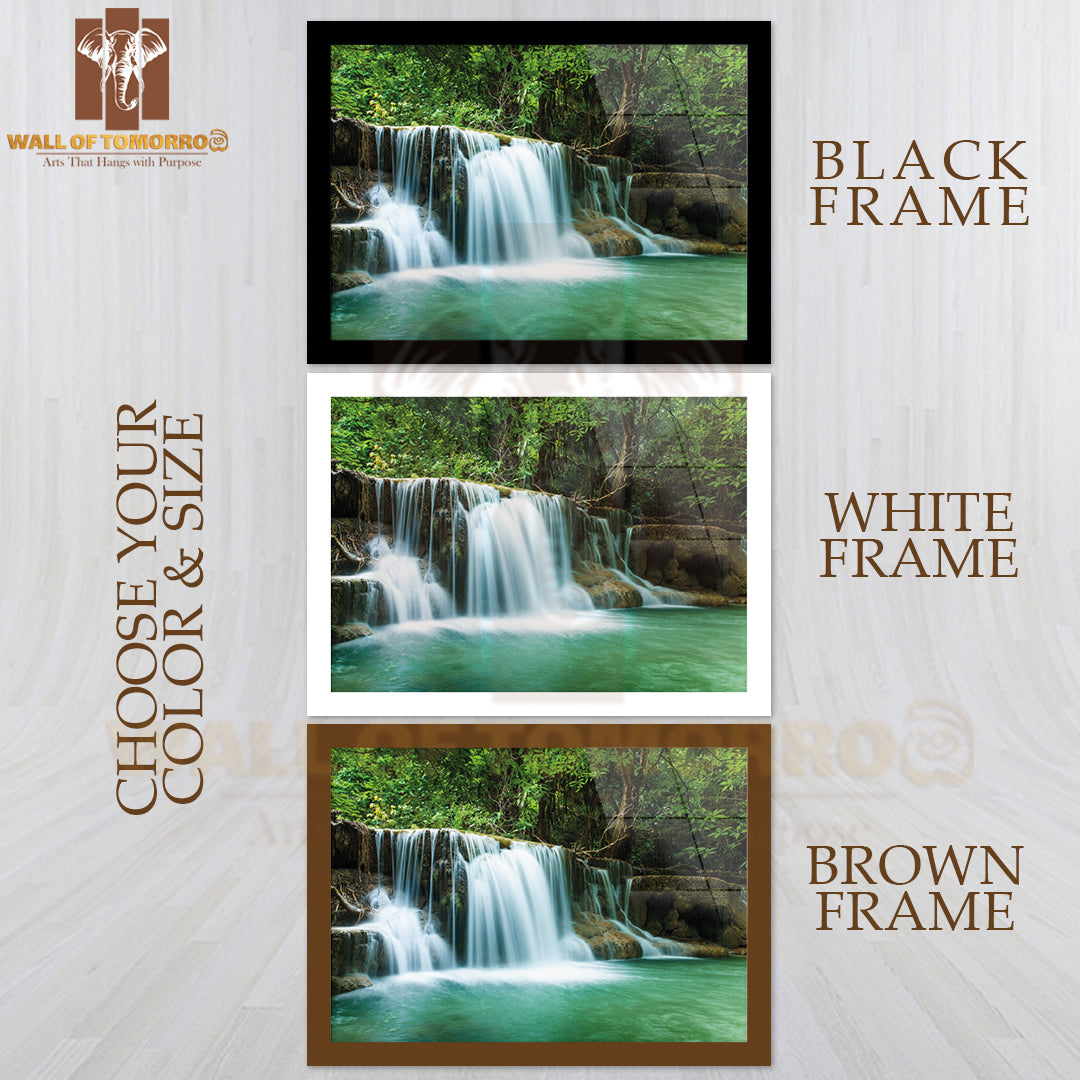 Waterfall In Thai National Park in The Deep Forest On Mountain High Quality Unframed Poster Print & Waterproof Poster Print Wall Décor