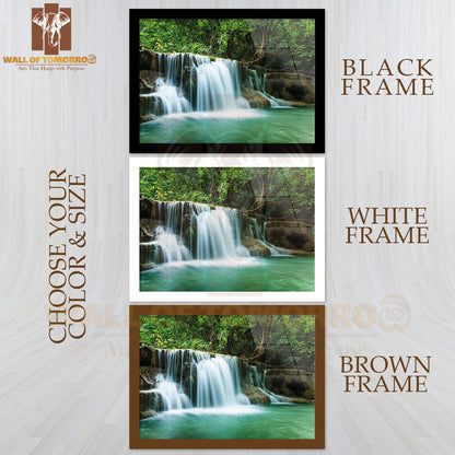 Waterfall In Thai National Park in The Deep Forest On Mountain High Quality Unframed Poster Print & Waterproof Poster Print Wall Décor