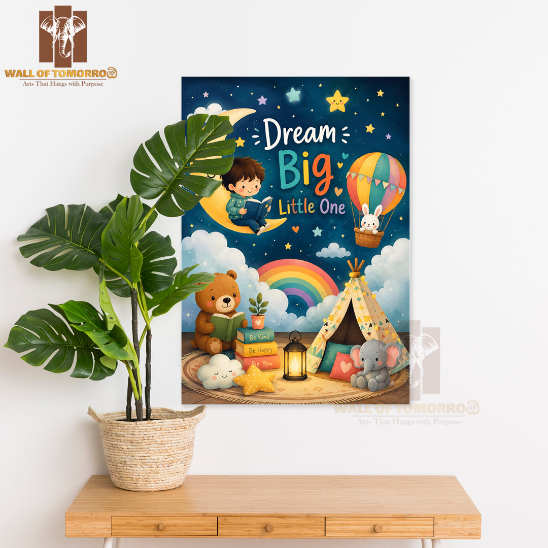 Dream Big Little One Kids High Quality Unframed Poster Print & Waterproof Poster Print Wall Décor