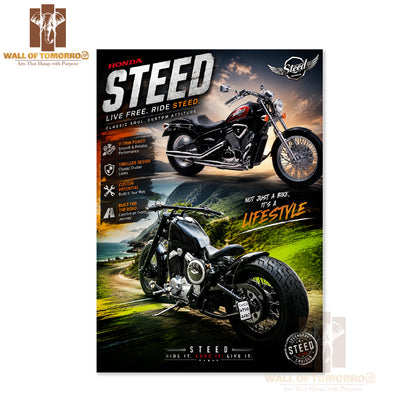 Honda Steed Bike High Quality Unframed Poster Print & Waterproof Poster Print Wall Décor in Sri Lanka