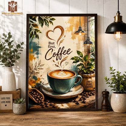 But first coffee Kitchen & Restaurant High Quality Glass Frame Wall Décors in Sri Lanka