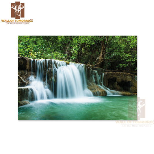 Waterfall In Thai National Park in The Deep Forest On Mountain High Quality Unframed Poster Print & Waterproof Poster Print Wall Décor