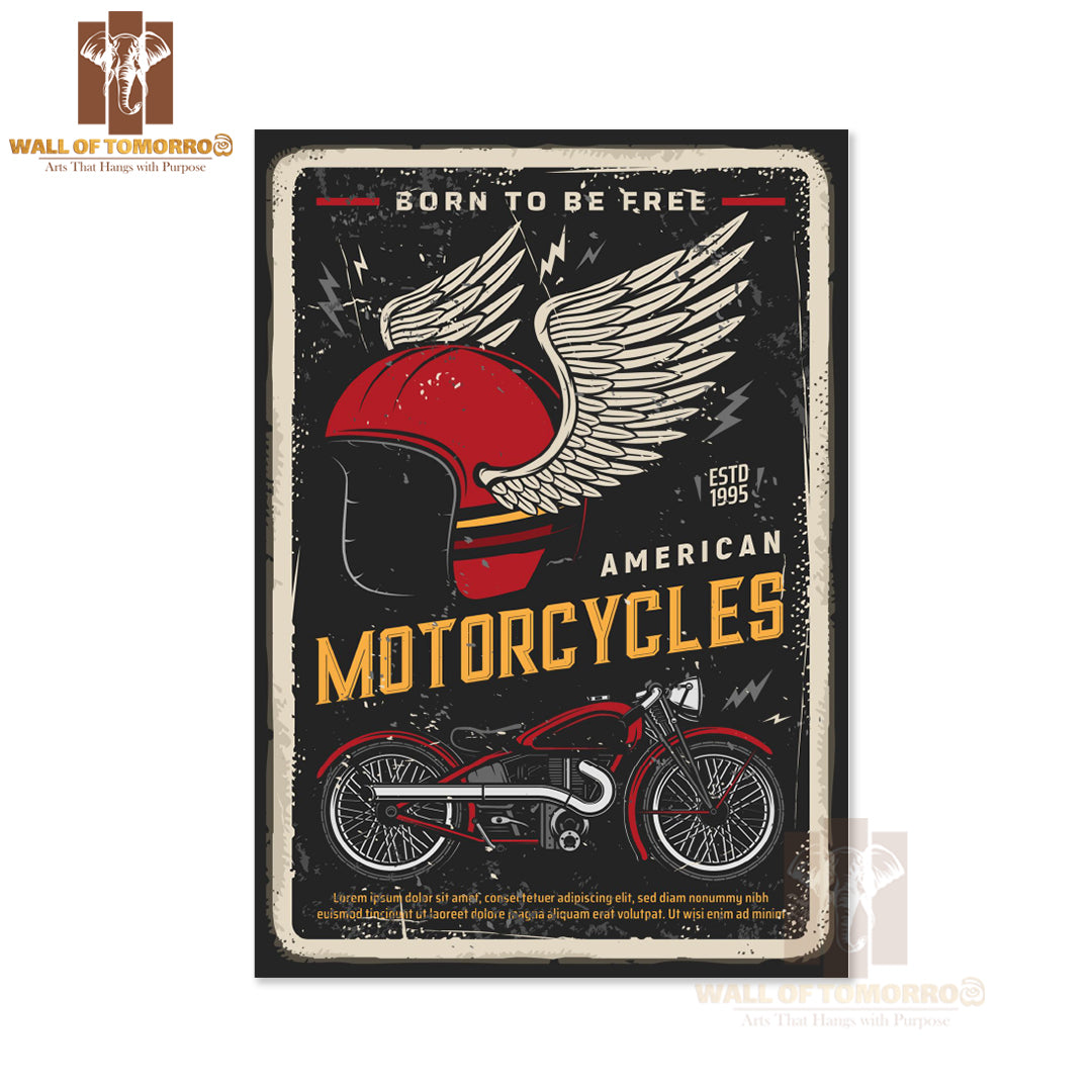 Born To Be Free, American Motorcycles Motor Bike High Quality Unframed Poster Print & Laminated Poster Print Wall Décor in Sri Lanka