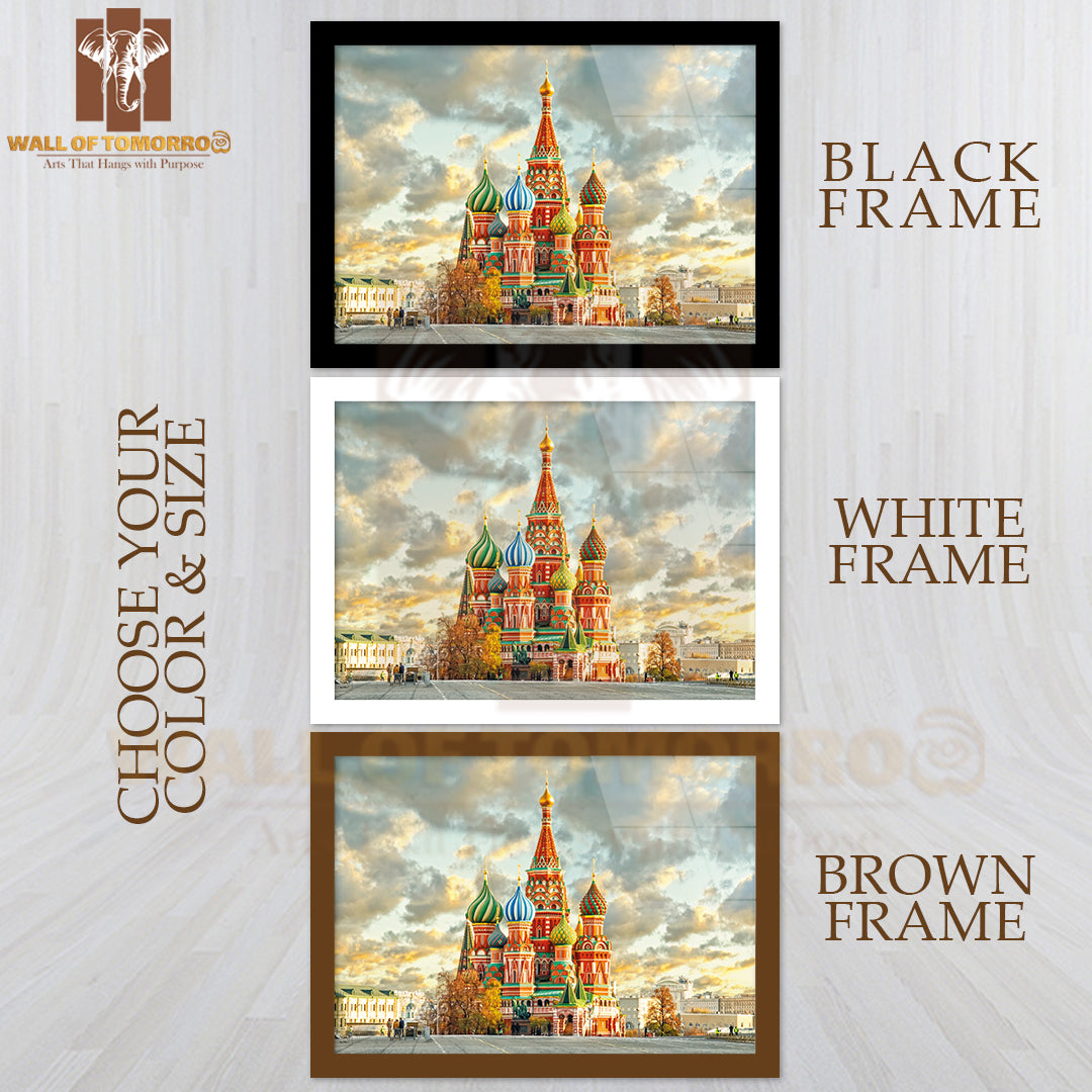 Moscow,Russia,Red Square,View of St. Basil's Cathedral High Quality Unframed Poster Print & Waterproof Poster Print Wall Décor