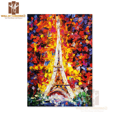 Oil Painting Tower Eiffel, Paris High Quality Unframed Poster Print & Waterproof Poster Print Wall Décor