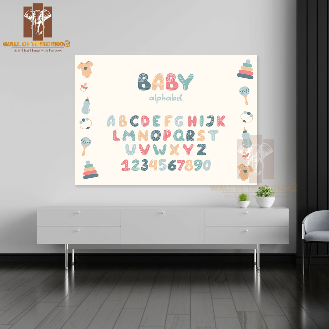 Cute Children's Alphabet in Scandinavian Style Educational High Quality Unframed Poster Print & Waterproof Poster Print Wall Décor