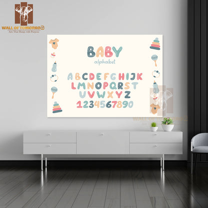Cute Children's Alphabet in Scandinavian Style Educational High Quality Unframed Poster Print & Waterproof Poster Print Wall Décor