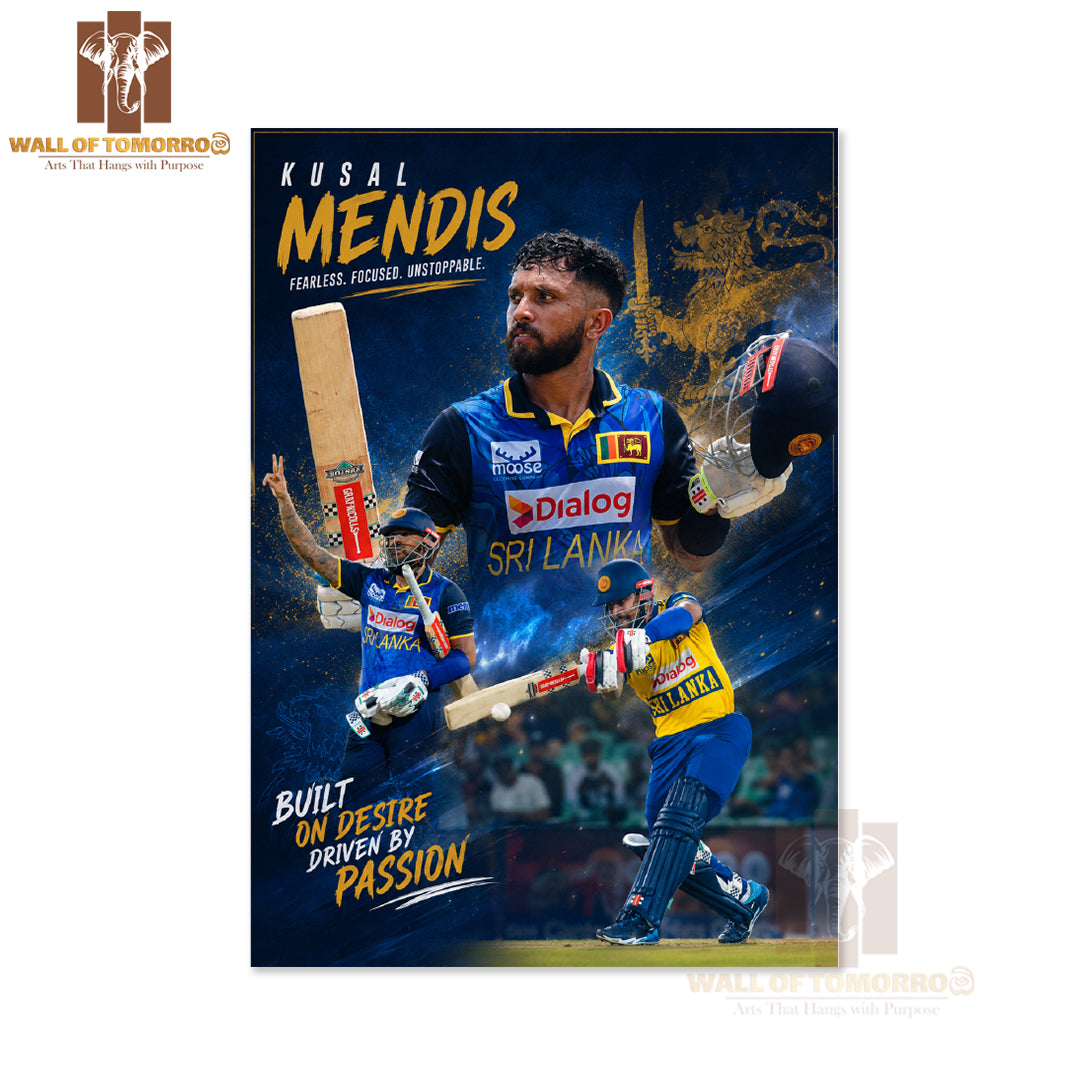 Sri Lankan Cricketer Kusal Mendis in his Team Jersey Sports High Quality Unframed Poster Print & Waterproof Poster Print Wall Décor