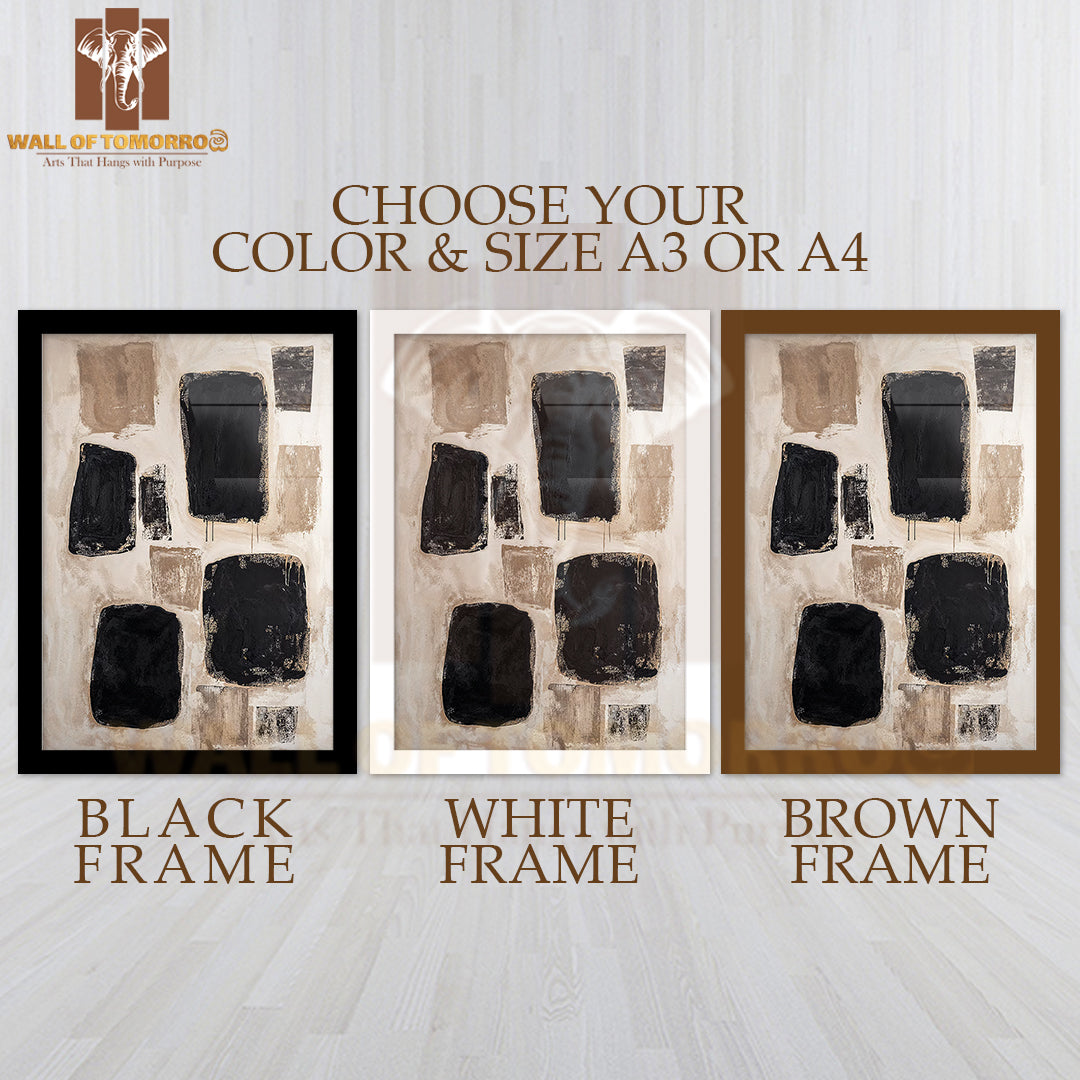 Rustic Resonance Neutral Art High Quality Glass Frame Wall Décor