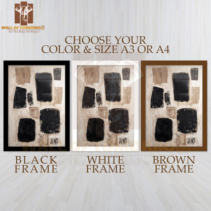 Rustic Resonance Neutral Art High Quality Glass Frame Wall Décor