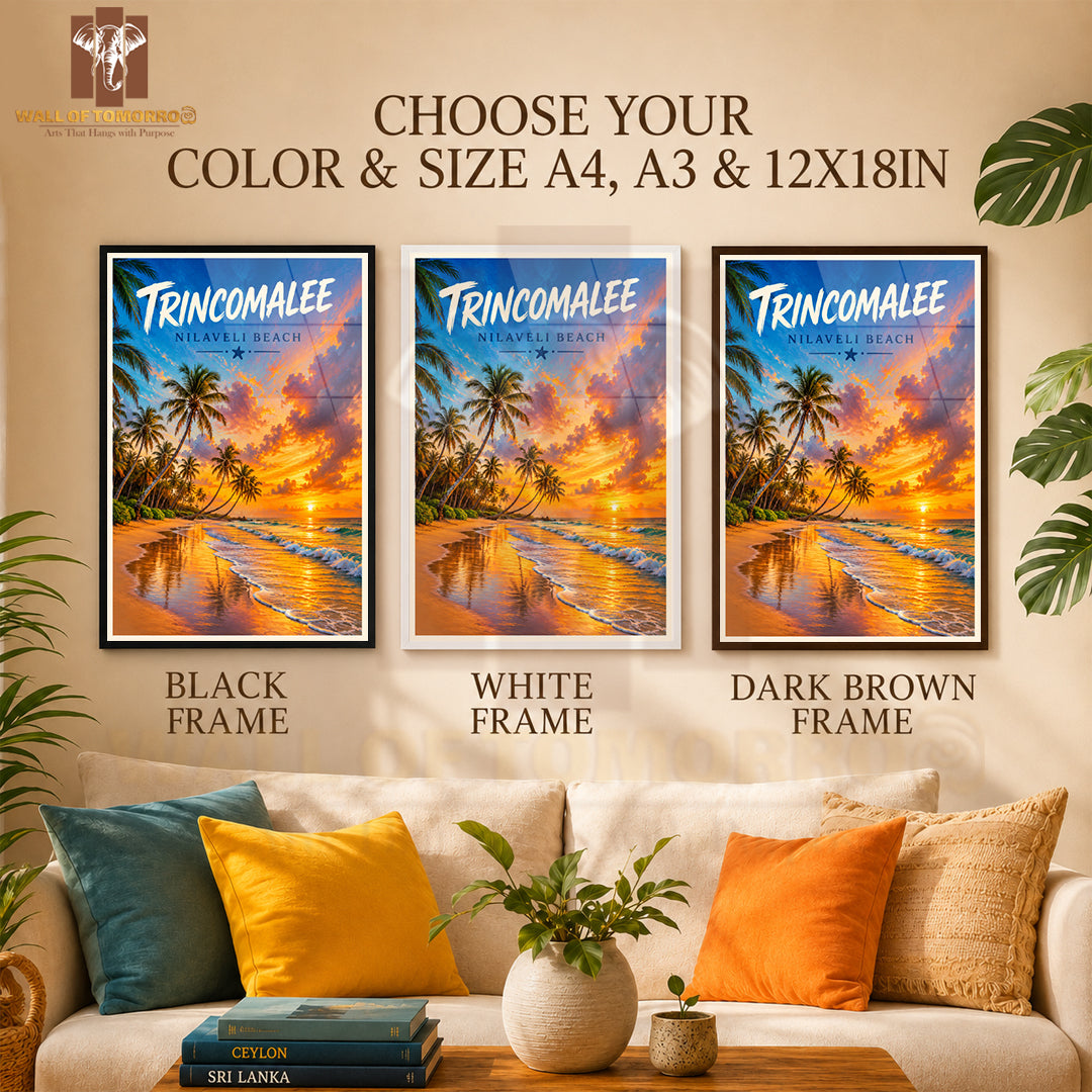 Trincomalee Nilaveli Beach Sri Lanka Travel High Quality Glass Frame Wall Décor