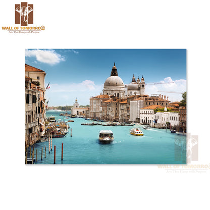 Grand Canal and Basilica Santa Maria Della Salute, Venice, Italy High Quality Unframed Poster Print & Waterproof Poster Print Wall Décor