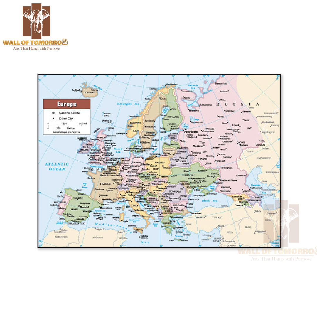 2012 Europe Political Continent Map Educational High Quality Unframed Poster Print & Waterproof Poster Print Wall Décor