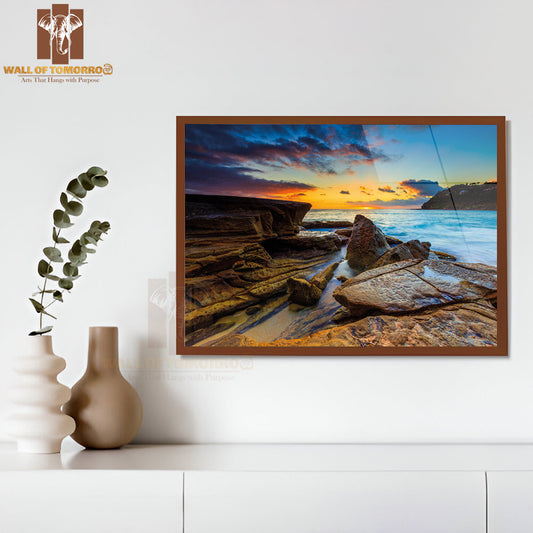 Seascape Sunrise Shot at Whale Beach, Sydney, Australia High Quality Unframed Poster Print & Waterproof Poster Print Wall Décor