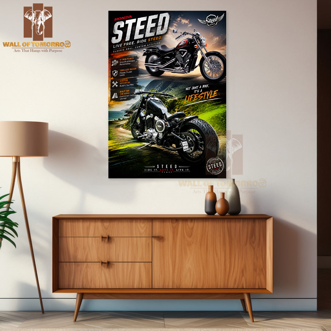 Honda Steed Bike High Quality Unframed Poster Print & Waterproof Poster Print Wall Décor in Sri Lanka