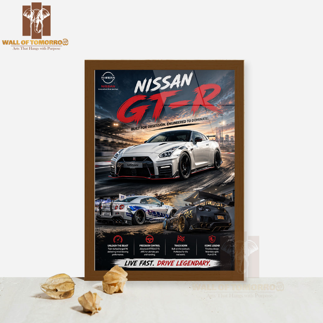Nissan GT-R High Quality Glass Frame Wall Décors in Sri Lanka