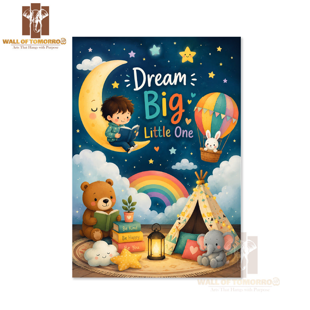Dream Big Little One Kids High Quality Unframed Poster Print & Waterproof Poster Print Wall Décor