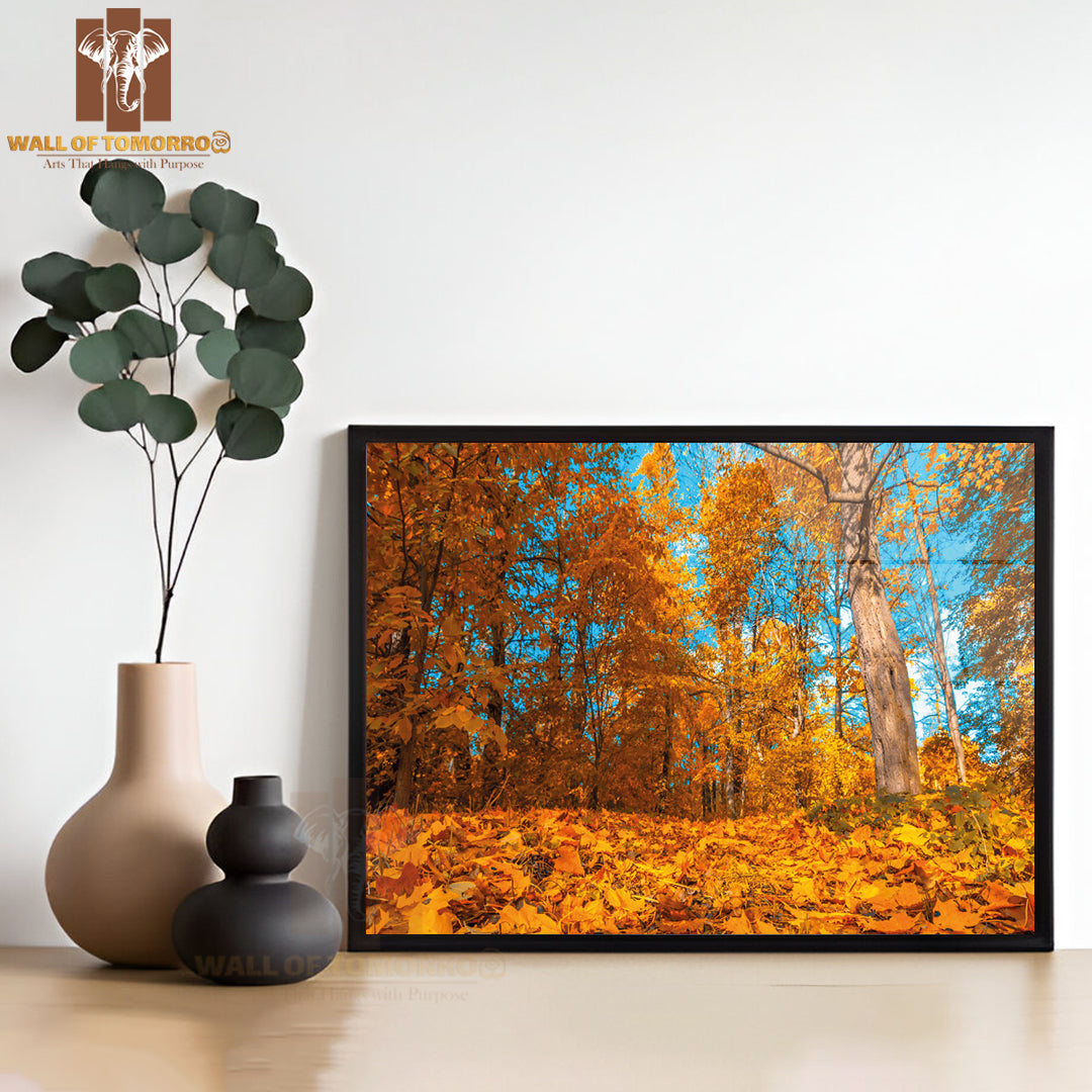 Yellow Autunm Trees Forest High Quality Unframed Poster Print & Waterproof Poster Print Wall Décor