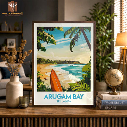 Arugambay Surfing, Sri Lanka Travel High Quality Glass Frame Wall Décor