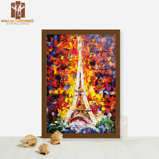 Oil Painting Tower Eiffel, Paris High Quality Glass Frame Wall Décor