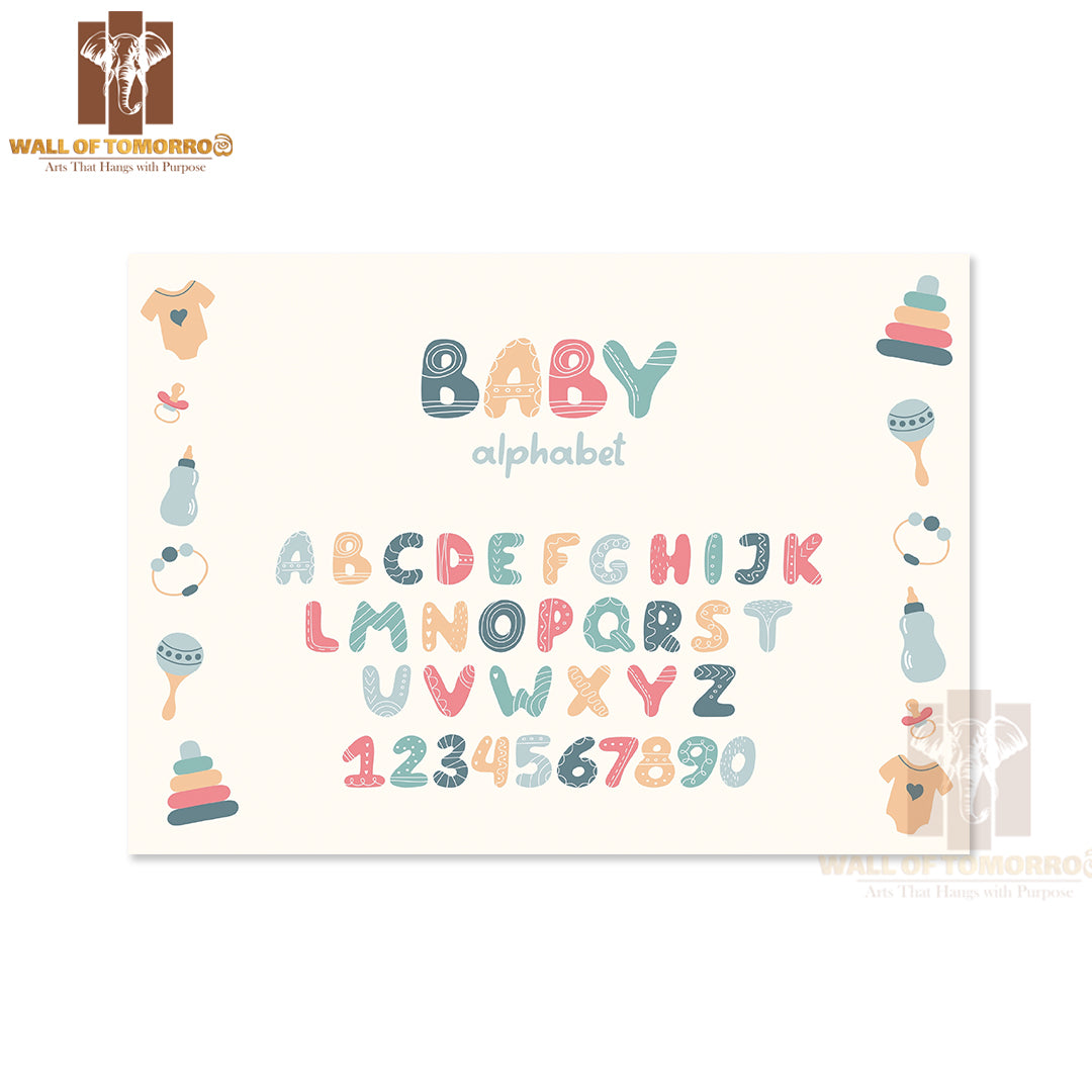 Cute Children's Alphabet in Scandinavian Style Educational High Quality Unframed Poster Print & Waterproof Poster Print Wall Décor