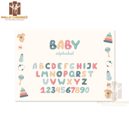 Cute Children's Alphabet in Scandinavian Style Educational High Quality Unframed Poster Print & Waterproof Poster Print Wall Décor
