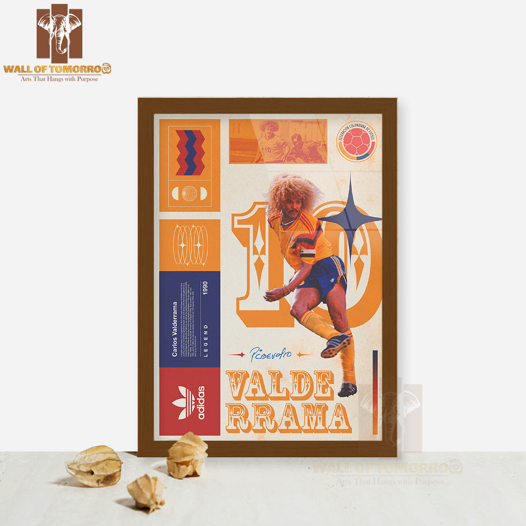 Famous Striking Soccer Player Sports High Quality Glass Frame Wall Décor