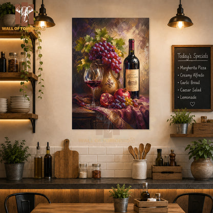 Wine Bottle on Table Kitchen & Restaurant High Quality Unframed Poster Print & Waterproof Poster Print Wall Décor in Sri Lanka