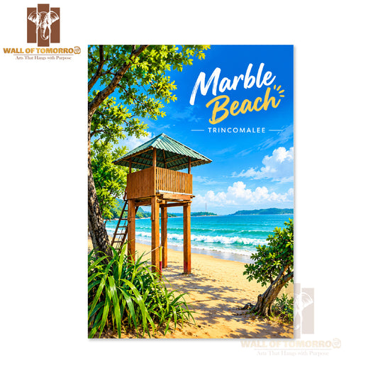 Marble Beach Trincomalee Sri Lanka Travel High Quality Unframed Poster Print & Laminated Poster Print Wall Décor